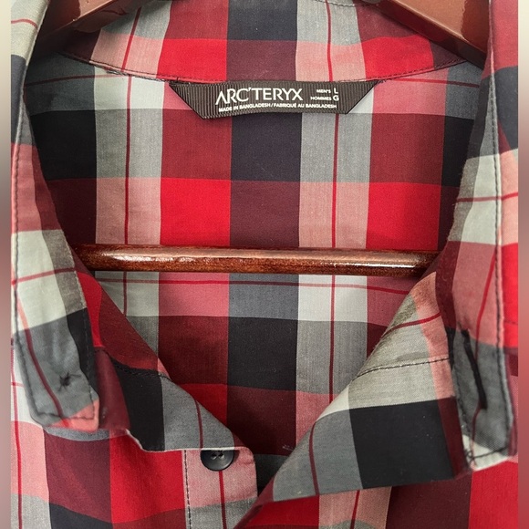 Men’s Arc’teryx Brohm Short Sleeve Button Up Outdoor Plaid Shirt | Size Large - Picture 4 of 7